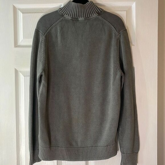 Goodthreads Gray 100% Cotton Half Zip Mock Neck Sweater Men’s Medium - Picture 3 of 10